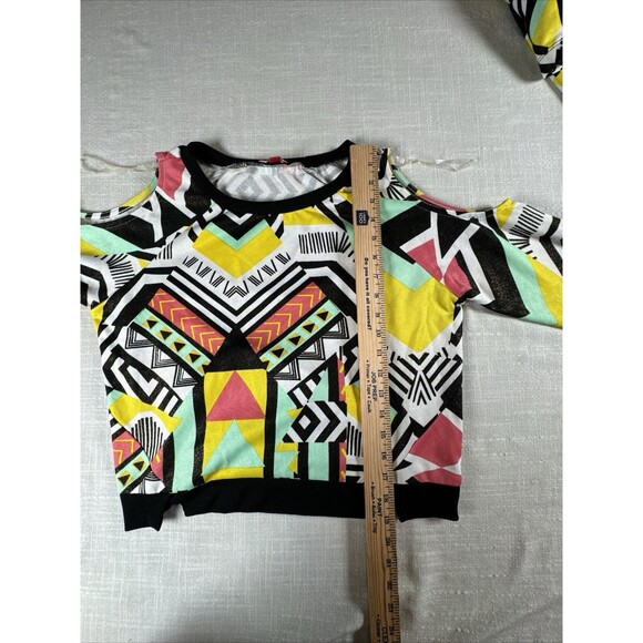 BONGO Juniors Large Crop Top And Skirt Set 90s Y2K Outfit Shoulder Cut Outs - Picture 4 of 11